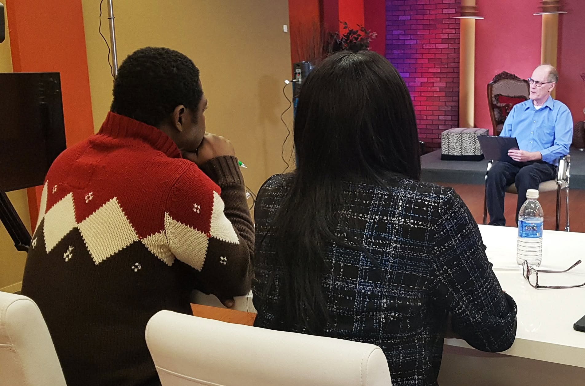 Actors watching a scene read